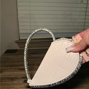 Public Desire Cream Mini Bag with Silver Accents